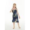 imageGirl Hawaiian Elastic Top Strap Dress in Pineapple Garden BlackPineapple Garden Navy