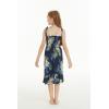 imageGirl Hawaiian Elastic Top Strap Dress in Pineapple Garden BlackPineapple Garden Navy