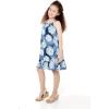 imageGirl Hawaiian Round Neck Dress in Pacific PalmPacific Palm Navy