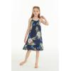 imageGirl Hawaiian Round Neck Dress in Pineapple Garden NavyPineapple Garden Black