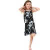 imageGirl Hawaiian Round Neck Dress in Wispy CereusMidnight Bloom