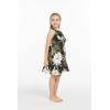 imageGirl Hawaiian Round Neck with Ruffle Dress in Wispy CereusWispy Cereus Black