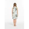imageGirl Hawaiian Round Neck with Ruffle Dress in Wispy CereusWispy Cereus Light Blue