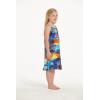 imageGirl Round Neck Tunic Hawaiian Luau Dress in Blue SunsetBlue Sunset