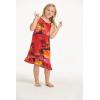 imageGirl Round Neck Tunic Hawaiian Luau Dress in Red SunsetRed Sunset