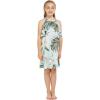 imageGirl Hawaiian Round Neck with Ruffle Dress in Wispy CereusWispy Cereus Light Blue