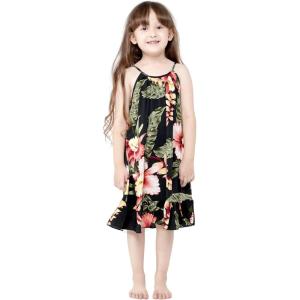 imageGirl Hawaiian Round Neck Dress in RafelsiaRafelsia Black