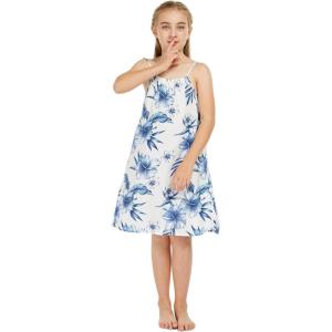 imageGirl Hawaiian Round Neck Dress in Wispy CereusDay Dream Bloom