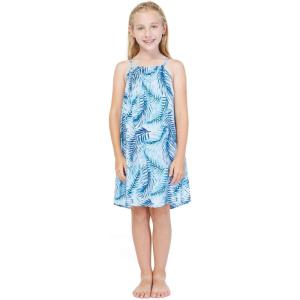 imageGirl Hawaiian Round Neck Dress in Wispy CereusSimply Blue Leaf