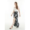 imageLady High Slit Wide Leg Pants in Midnight BloomMidnight Bloom