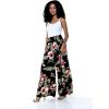 imageLady High Slit Wide Leg Pants in Pacific Palm NavyBlack Rafelsia