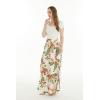 imageLady High Slit Wide Leg Pants in Pacific Palm NavyCream Rafelsia