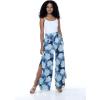 imageLady High Slit Wide Leg Pants in Pacific Palm NavyPacific Palm Navy