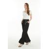 imageLady High Slit Wide Leg Pants in SolidSolid Black