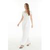 imageLady High Slit Wide Leg Pants in SolidSolid White