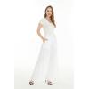 imageLady High Slit Wide Leg Pants in SolidSolid White