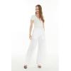 imageLady High Slit Wide Leg Pants in SolidSolid White