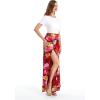 imageLady High Slit Wide Leg Pants in Tropical SunsetSunset Red