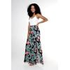imageLady High Slit Wide Leg Pants in Wispy Cereus BlackBlooming Lily Black