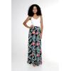 imageLady High Slit Wide Leg Pants in Wispy Cereus BlackBlooming Lily Black