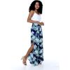 imageLady High Slit Wide Leg Pants in Wispy Cereus BlackOrchid Breeze Navy