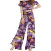 imageLady High Slit Wide Leg Pants in Tropical SunsetSunset Purple