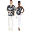 imageMatchable Couple Hawaiian Luau Shirt or Spaghetti Strap Top in Midnight BloomMen Midnight Bloom