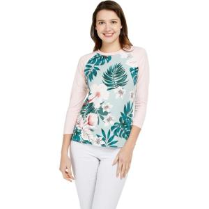 imageHawaii Hangover Womens Hawaiian Stretchy 34 Sleeve Crew Neck Shirt in Mint ForestMint Forest