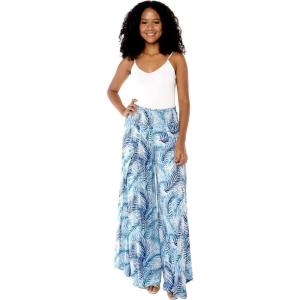 imageLady High Slit Wide Leg Pants in Midnight BloomSimply Blue Leaf