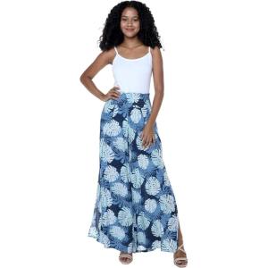imageLady High Slit Wide Leg Pants in Pacific Palm NavyPacific Palm Navy