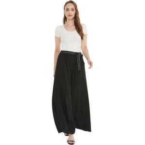 imageLady High Slit Wide Leg Pants in SolidSolid Black
