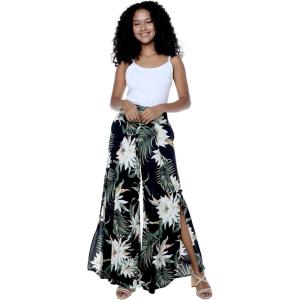 imageLady High Slit Wide Leg Pants in Wispy Cereus BlackWispy Cereus Black