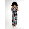 imageWomens Hawaiian Strap V with Pockets Jumpsuit in Hibiscus BlueBlooming Lily