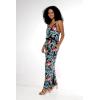 imageWomens Hawaiian Strap V with Pockets Jumpsuit in Hibiscus BlueBlooming Lily