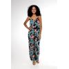 imageWomens Hawaiian Strap V with Pockets Jumpsuit in Hibiscus BlueBlooming Lily