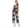 imageWomens Hawaiian Strap V with Pockets Jumpsuit in Hibiscus BlueHibiscus Black