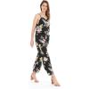 imageWomens Hawaiian Strap V with Pockets Jumpsuit in Hibiscus BlueHibiscus Black
