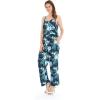 imageWomens Hawaiian Strap V with Pockets Jumpsuit in Hibiscus BlueOrchid Breeze Navy