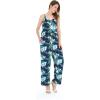 imageWomens Hawaiian Strap V with Pockets Jumpsuit in Hibiscus BlueOrchid Breeze Navy