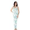 imageWomens Hawaiian Strap V with Pockets Jumpsuit in Hibiscus BlueOrchid Breeze White