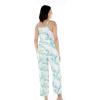 imageWomens Hawaiian Strap V with Pockets Jumpsuit in Hibiscus BlueOrchid Breeze White