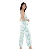 imageWomens Hawaiian Strap V with Pockets Jumpsuit in Hibiscus BlueOrchid Breeze White