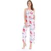 imageWomens Hawaiian Strap V with Pockets Jumpsuit in Lotus and OrchidMisty Lotus White