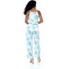imageWomens Hawaiian Strap V with Pockets Jumpsuit in Pacific Palm NavyPacific Palm Cream