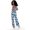 imageWomens Hawaiian Strap V with Pockets Jumpsuit in Pacific Palm NavyPacific Palm Navy