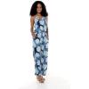 imageWomens Hawaiian Strap V with Pockets Jumpsuit in Pacific Palm NavyPacific Palm Navy