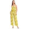 imageWomens Hawaiian Strap V with Pockets Jumpsuit in Pink Hibiscus VineGarden Poppy Yellow