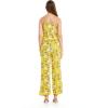 imageWomens Hawaiian Strap V with Pockets Jumpsuit in Pink Hibiscus VineGarden Poppy Yellow