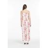 imageWomens Hawaiian Strap V with Pockets Jumpsuit in Pink Hibiscus VinePink White Hibiscus Vine