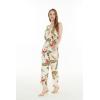 imageWomens Hawaiian Strap V with Pockets Jumpsuit in Rafelsia BlackRafelsia Cream